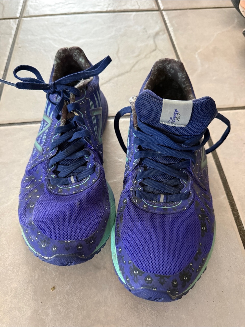 Disney Purple glow haunted Sneakers with Mint Trim and Halloween Cat Motif